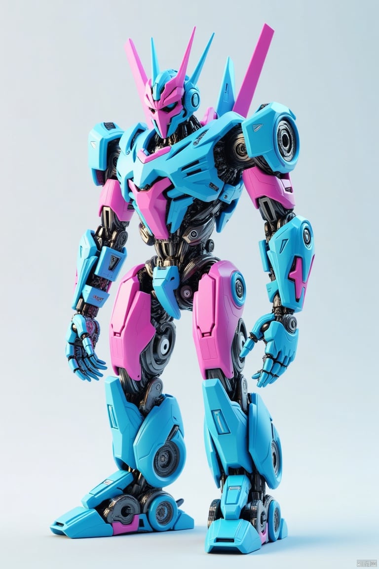 a cyan and light pink mech mouse
,mechanical