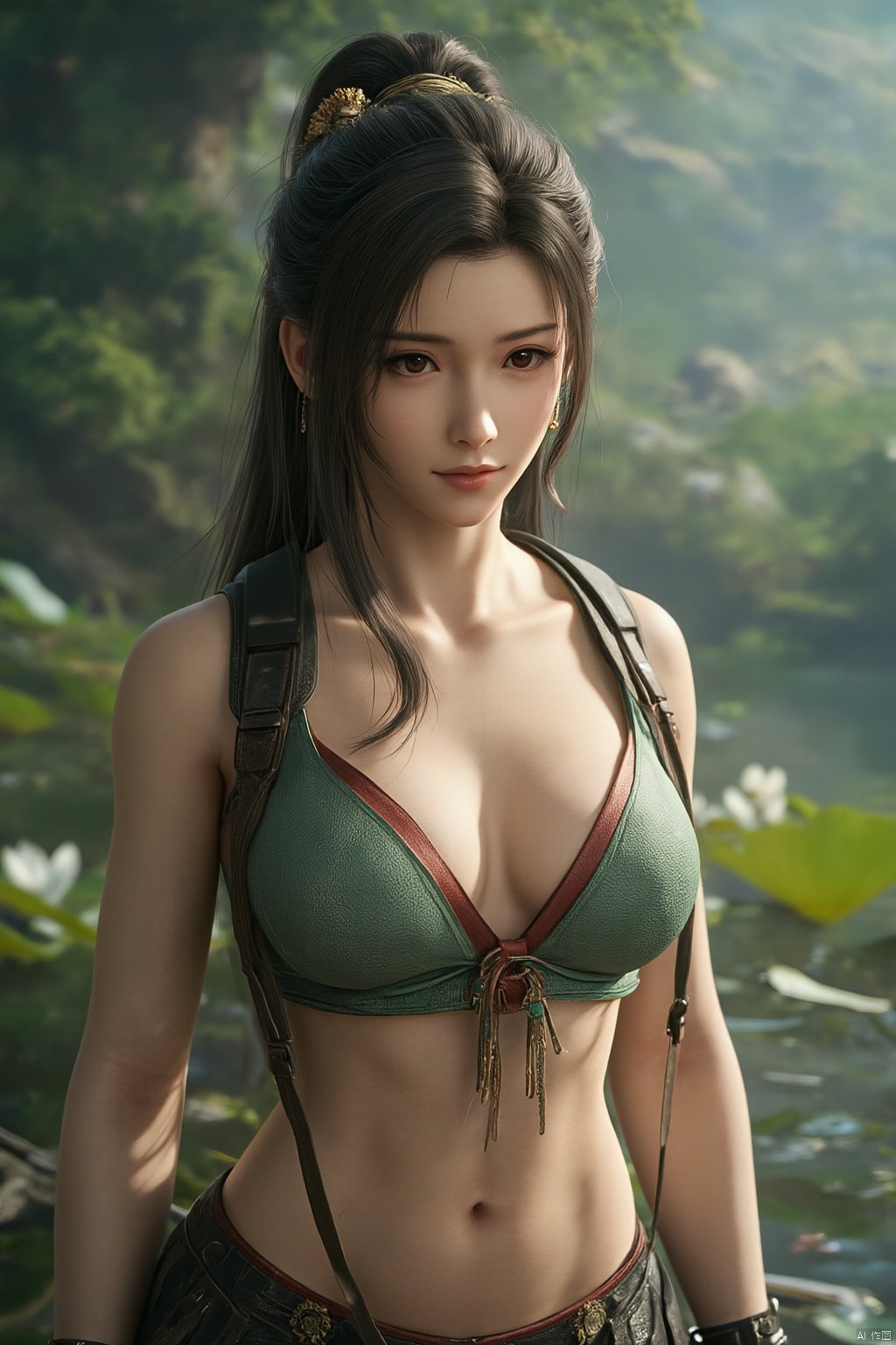 Best quality, Realistic, photorealistic, masterpiece,1girl,Xyuanyao,(big breasts:1.89),(Lotus, lotus pond:1.3),,Xyunxiao,(big breasts:1.99),Xxiaolongnv,Xyuanyao,Xtifa,XAerith