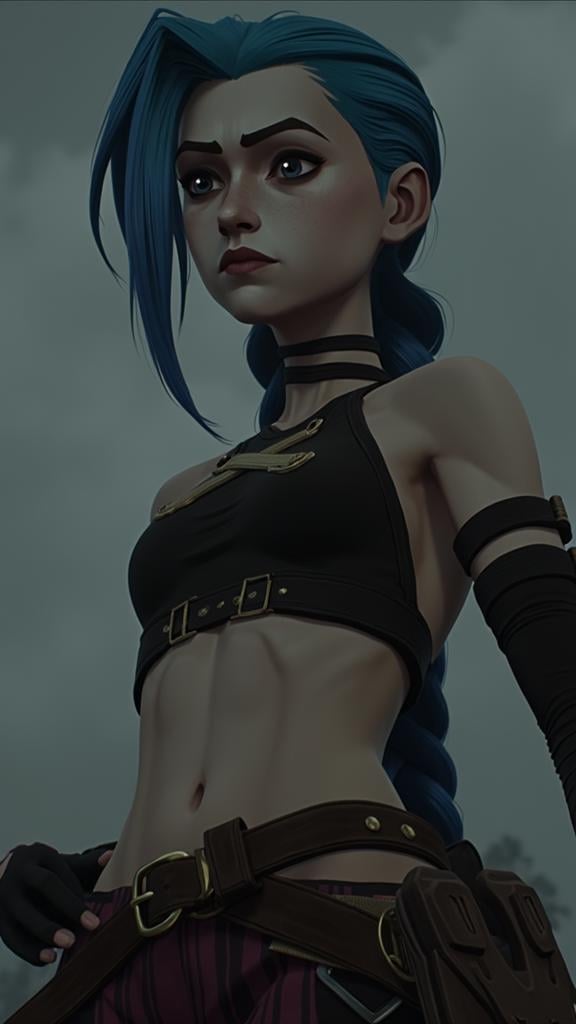 Jinx, <lora:jinx-arcane-league-of-legends-season-1:1>