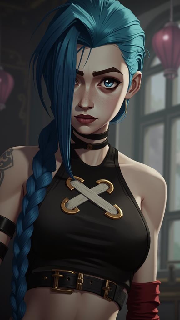 Jinx, <lora:jinx-arcane-league-of-legends-season-1:1>