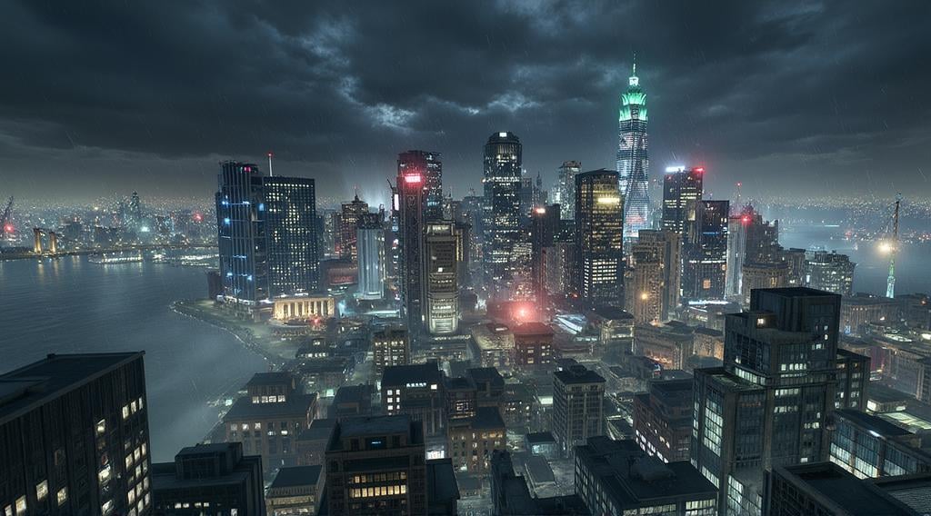 Gotham City,  <lora:gotham-city-batman-arkham-knight:1>