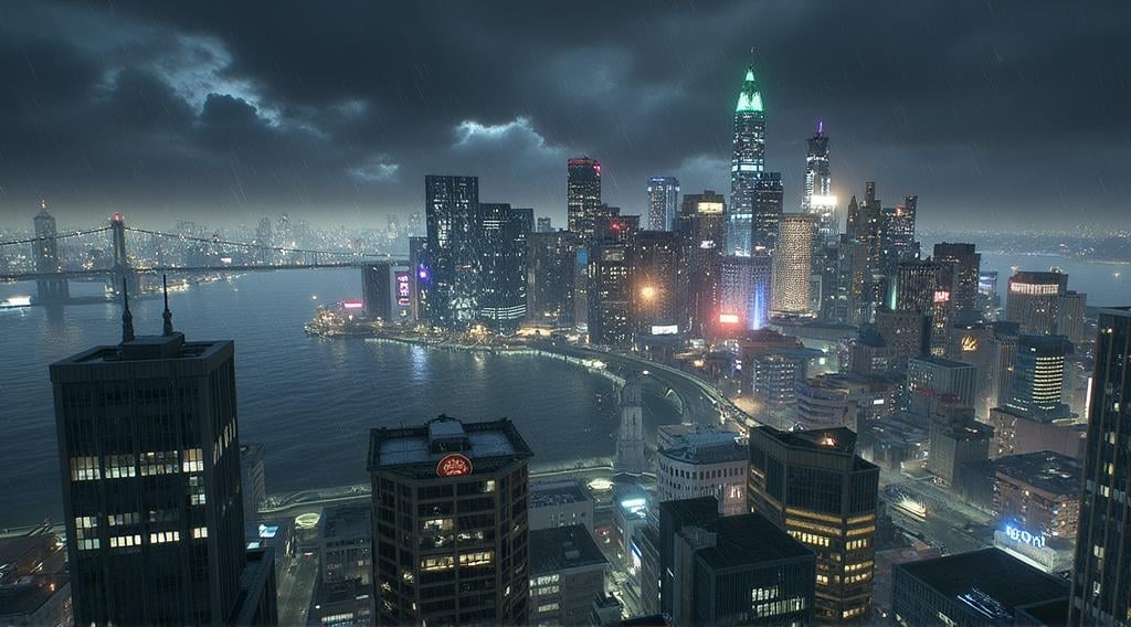 Gotham City,  <lora:gotham-city-batman-arkham-knight:1>