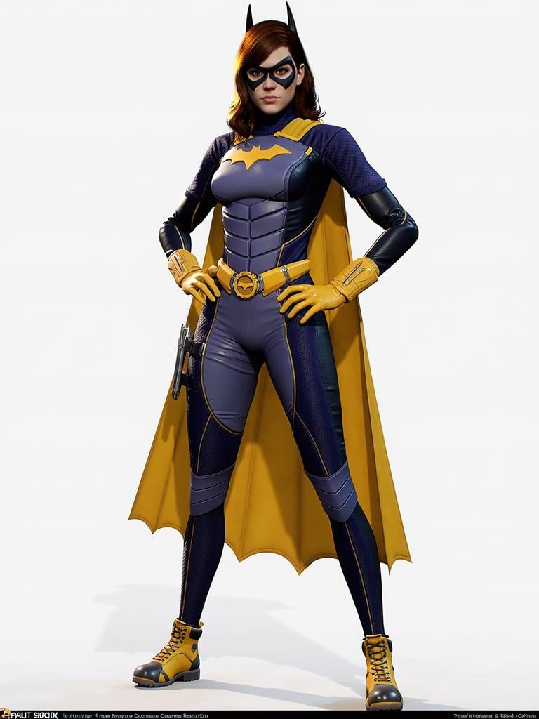 Batgirl, full body, hero pose,  <lora:batgirl_gotham_knights_v2:1>