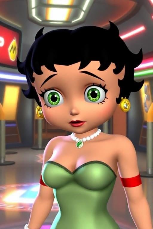 low anti aliasing, low resolution , low poly 3d render,  betty boop, playstation 2 gameplay,  ps2 style <lora:ps2-style:0.9>  