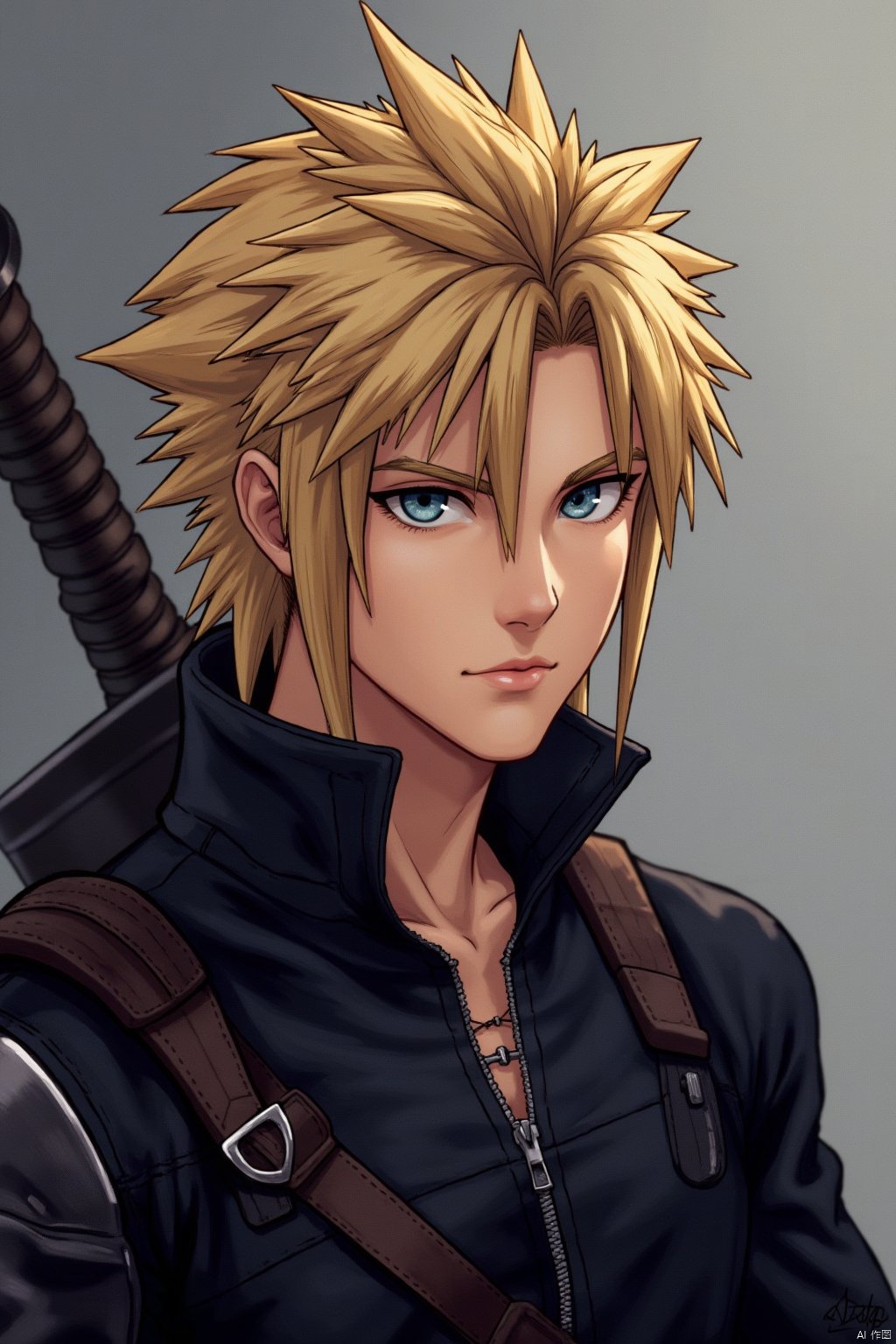 cloud Strife, half-length close-up