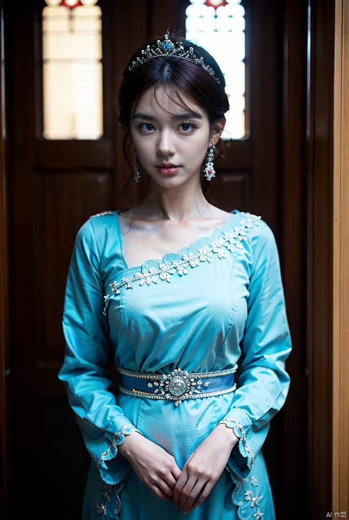 1girl,The overall setting exudes an atmosphere of historical grandeur, possibly depicting royalty or nobility within the context of East Asian culture.