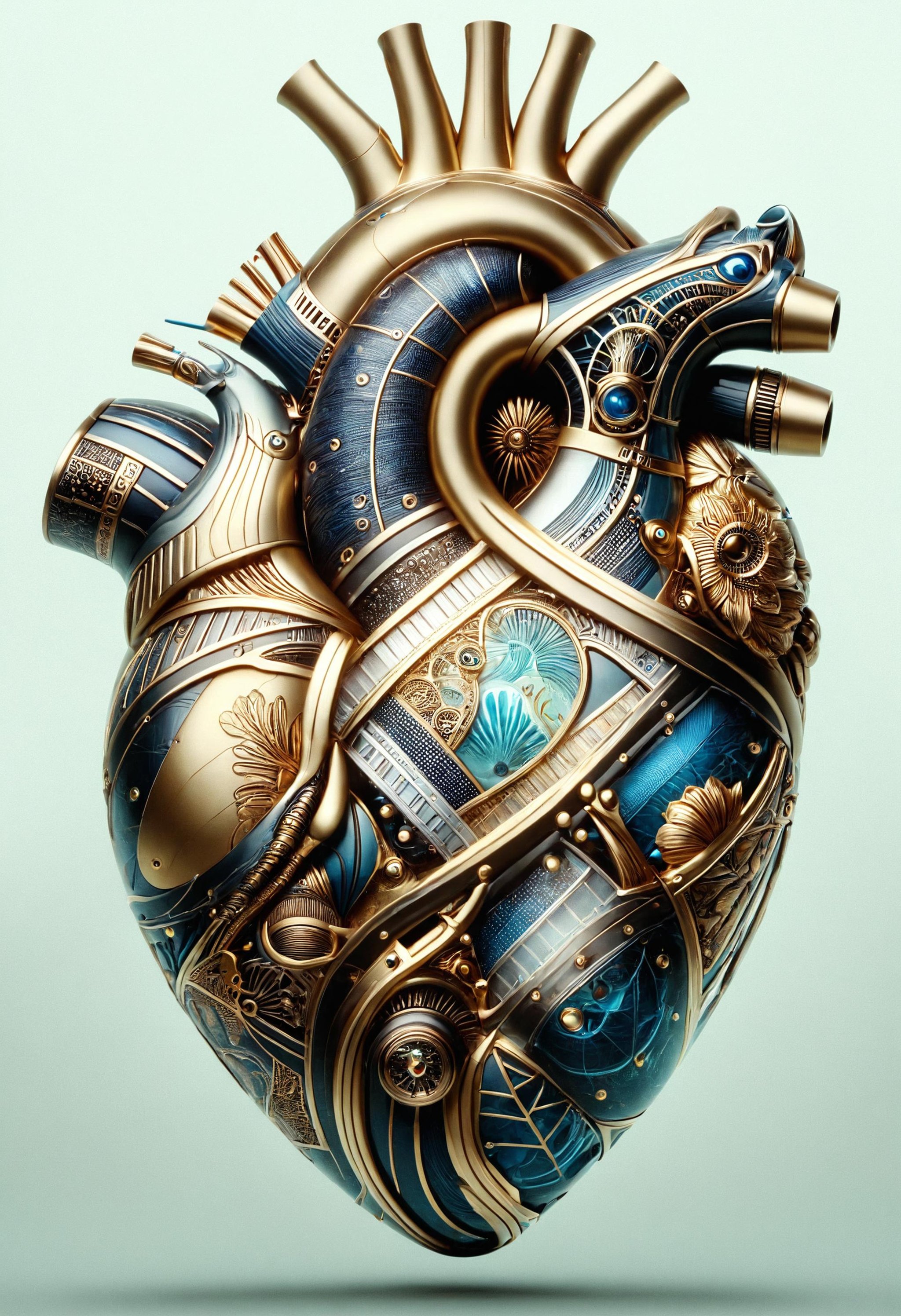 Underwater life in the shape of an anatomical heart <lora:dvr-frft:1> dvr-frft