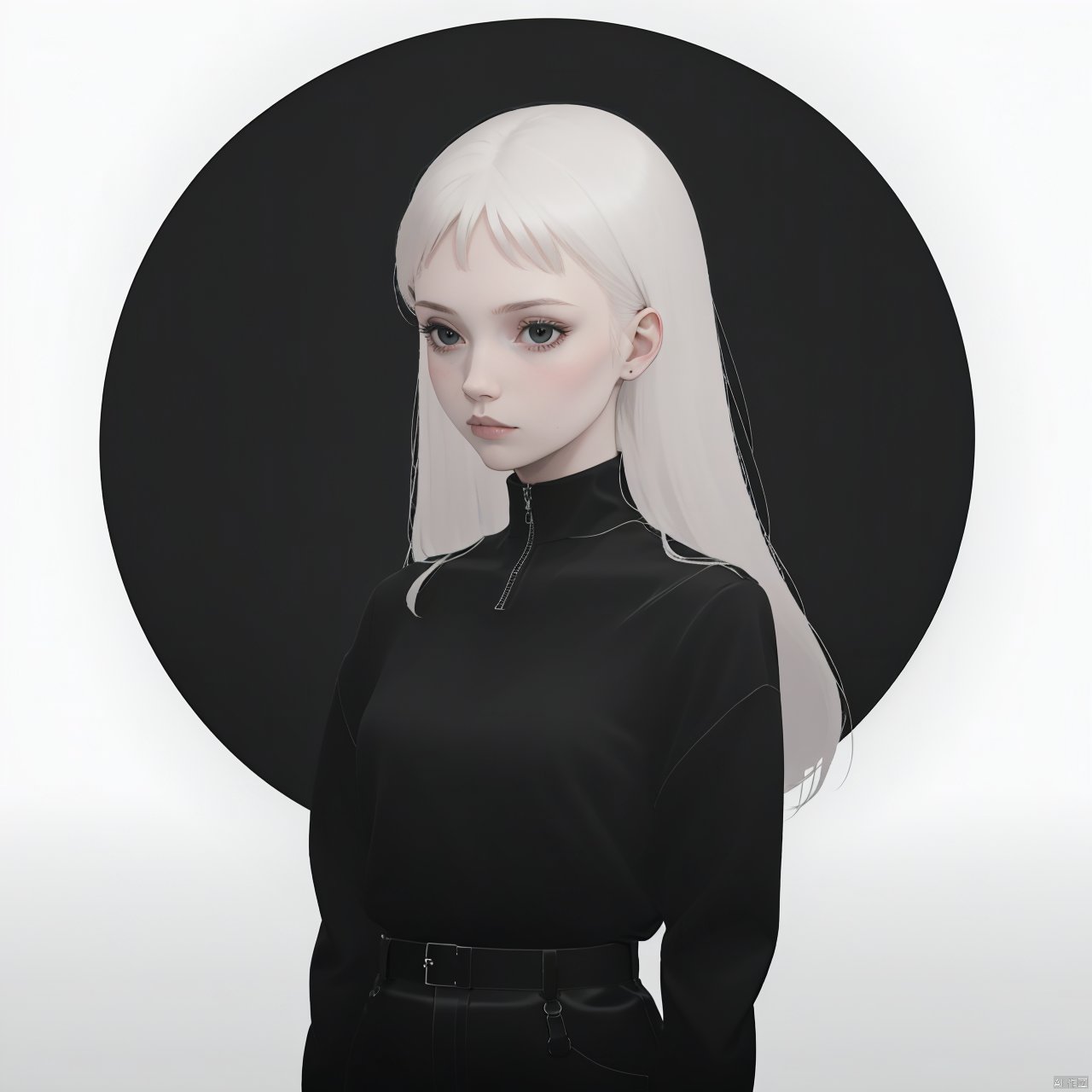 Black clothing design, black gloss, conceptual design, a girl