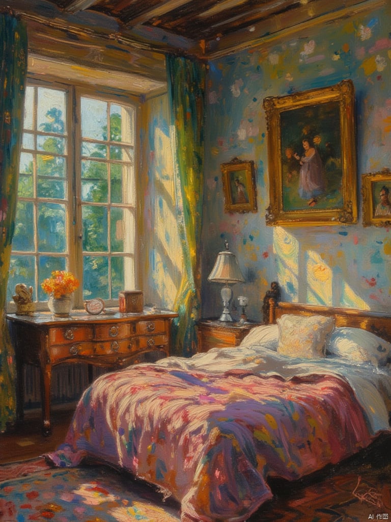 OByouhua,oil painting,bedroom