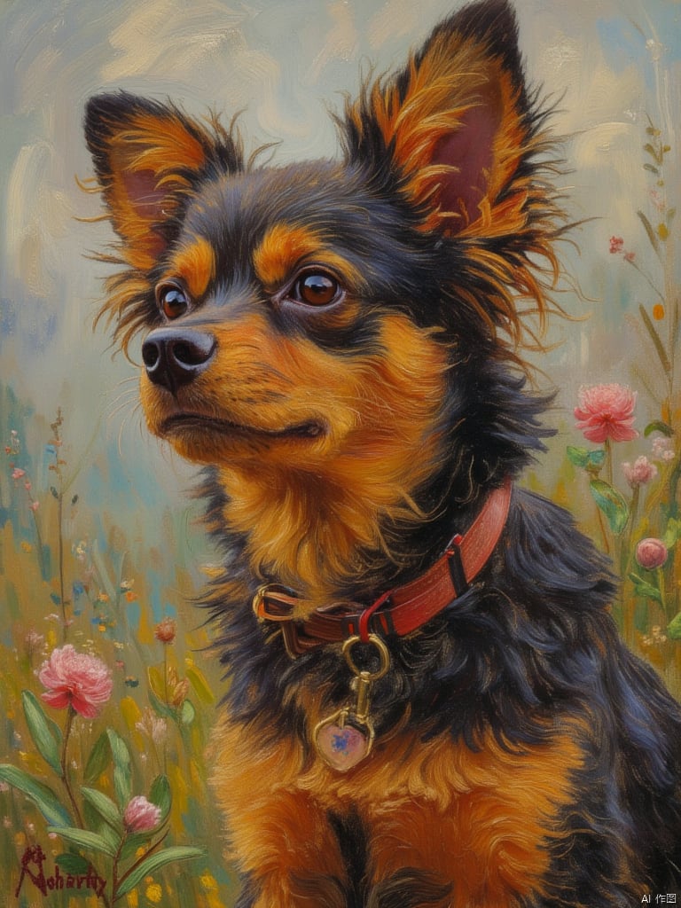 OByouhua,oil painting,dog,