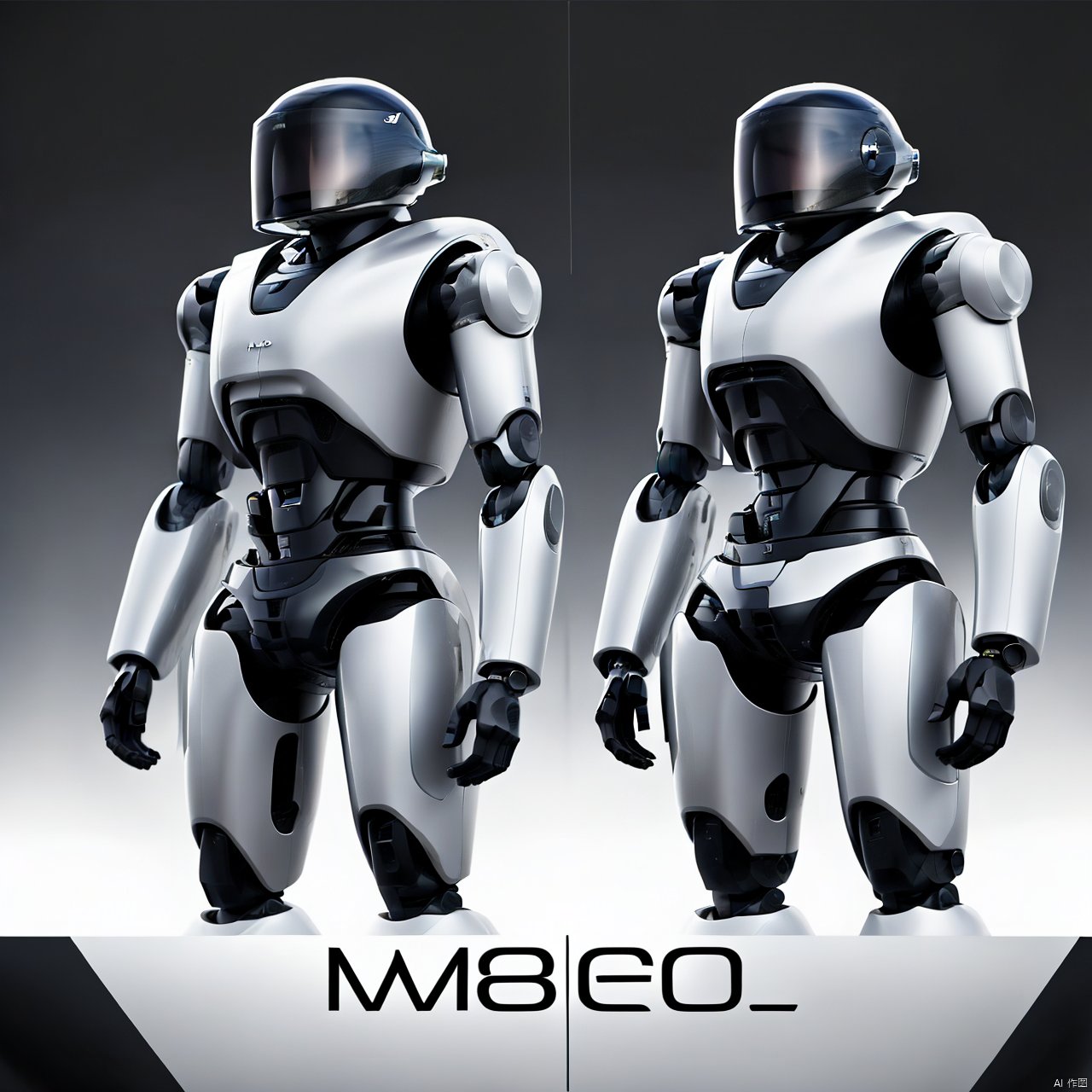 character name, no humans, multiple views, helmet, robot, mecha, science fiction, joints