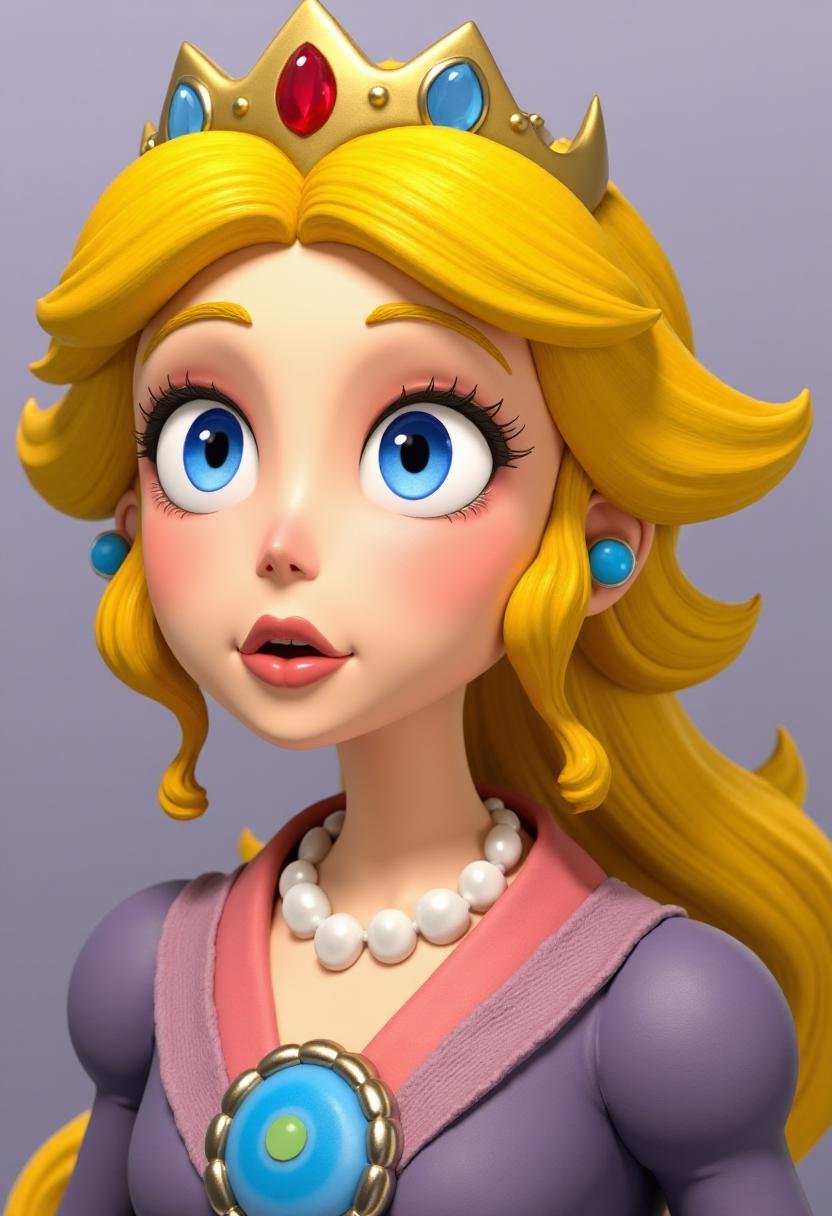 <lora:Tim_Burton_Style_FX-000001:1.1> Princess Peach portrait in tburton_style