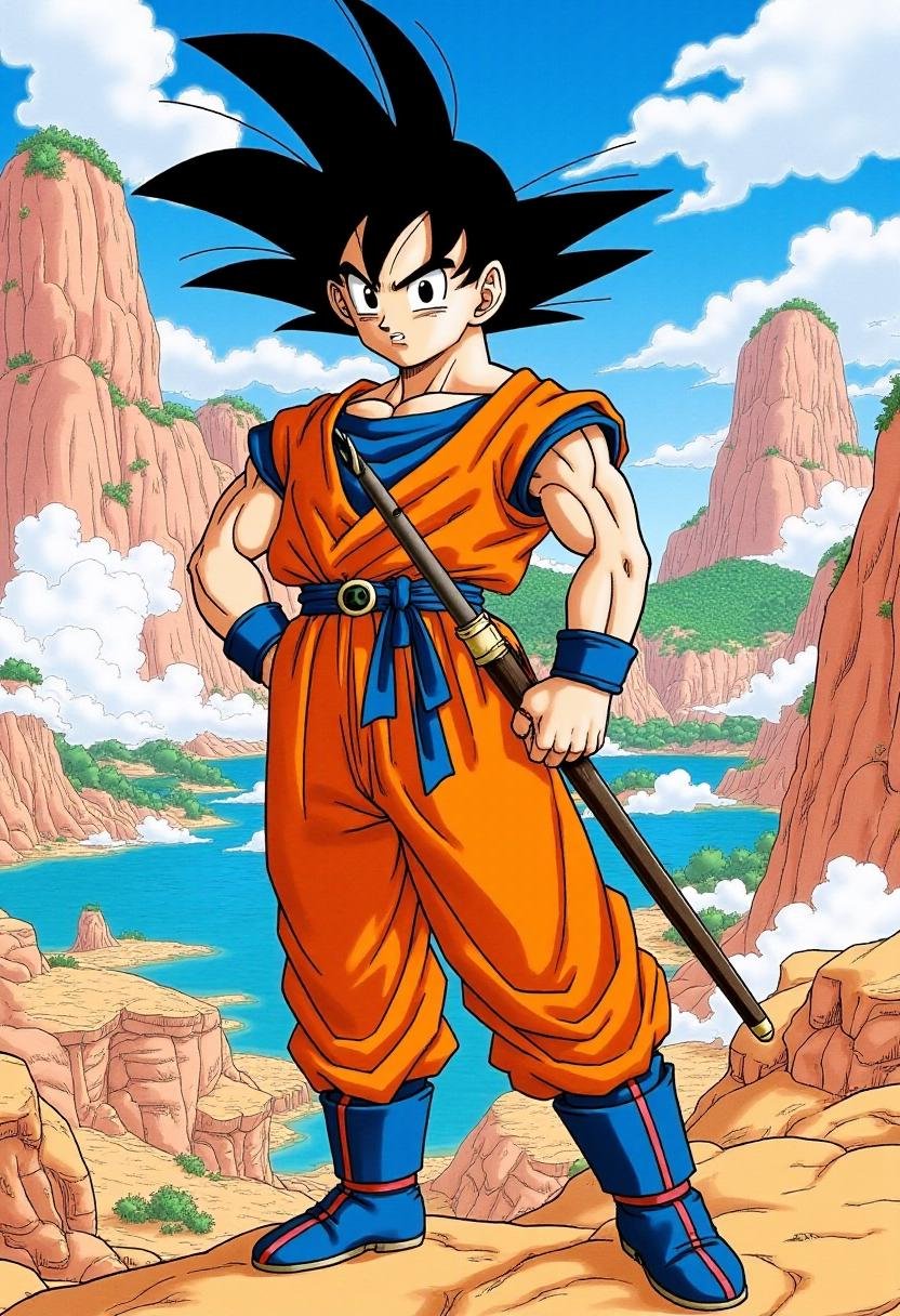 <lora:Akira_Toriyama_Style_FX-000001:1>Solo picture of Goku in toriyama_style