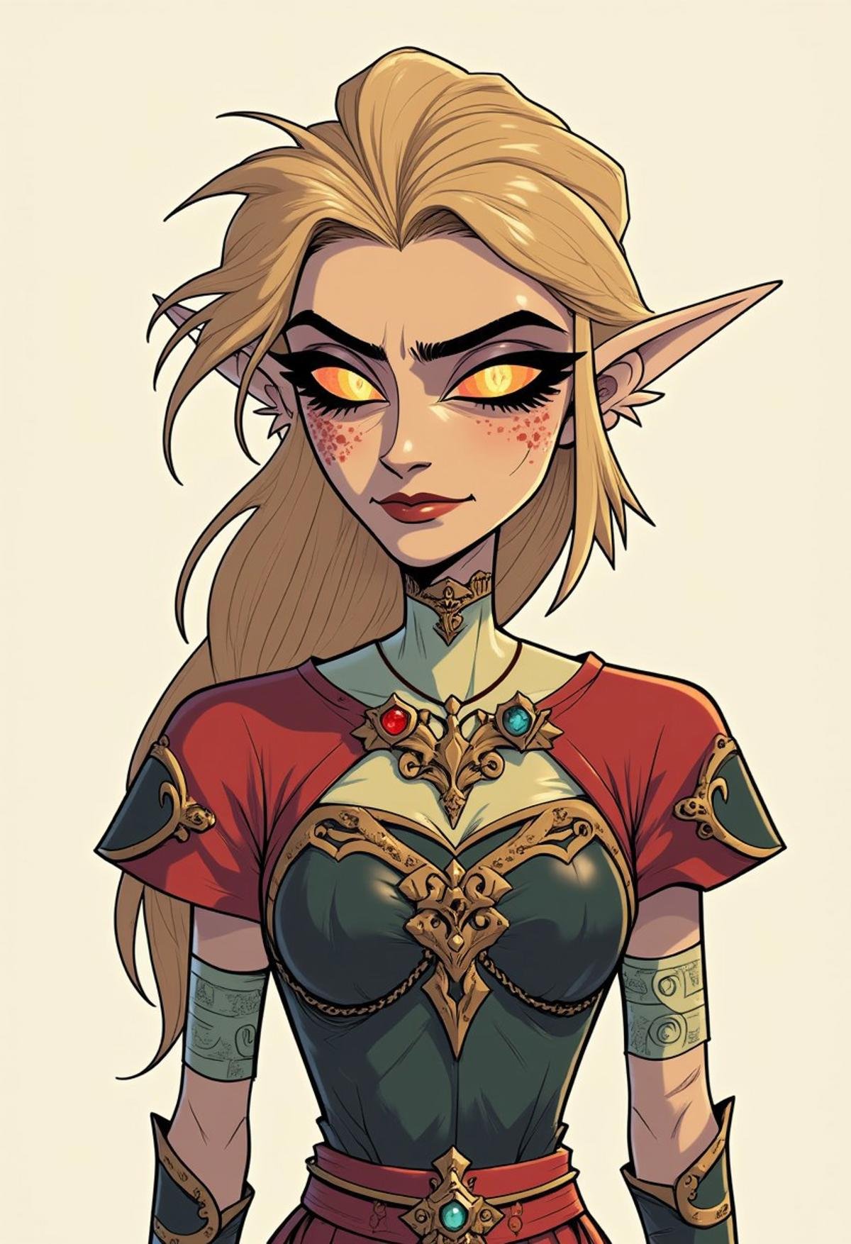 drawn in hhstyle, upper body image of Princess Zelda