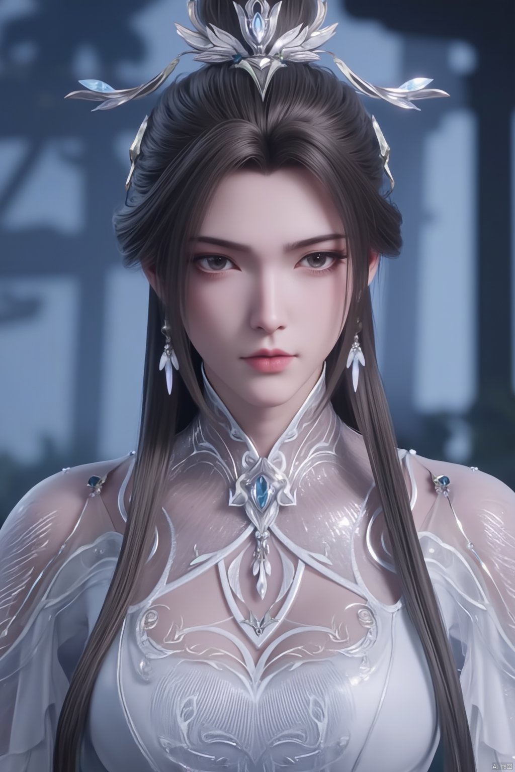  (masterpiece, top quality, best quality, official art, beautiful and aesthetic:1.2),1girl, solo, hair ornament, jewelry,hanfu dress, earrings, chinese clothes, brown hair, ribbon, hanfu, (big breasts:1.89),,Xluxueqi,XAerith,Xyuanyao