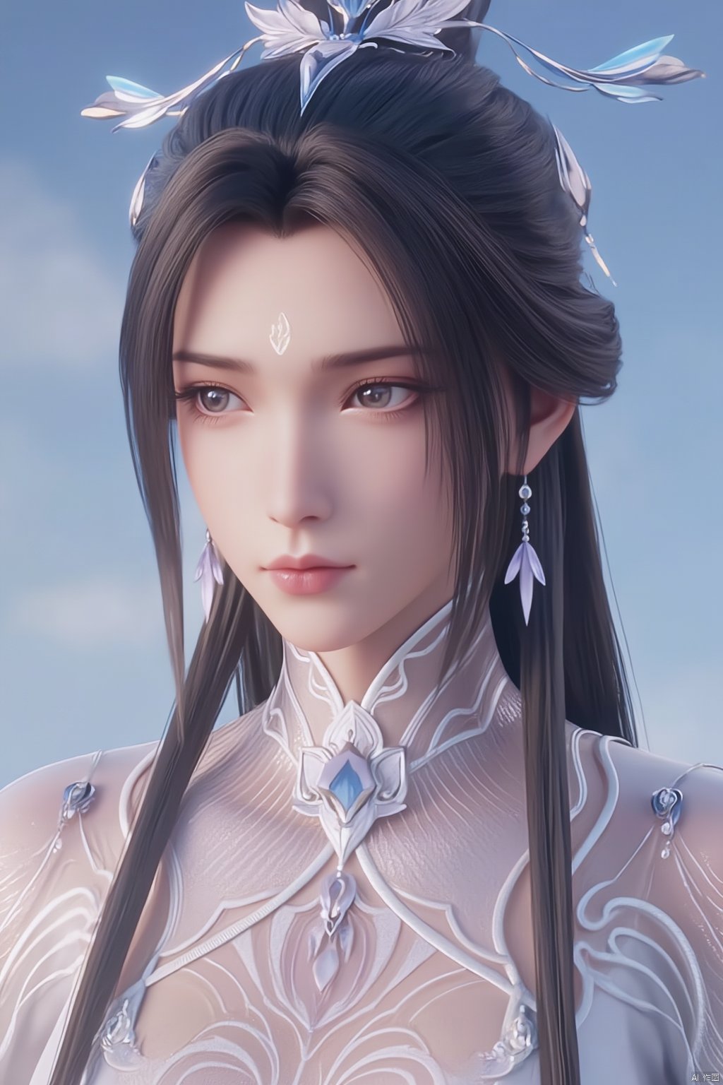  (masterpiece, top quality, best quality, official art, beautiful and aesthetic:1.2),1girl, solo, hair ornament, jewelry,hanfu dress, earrings, chinese clothes, brown hair, ribbon, hanfu, (big breasts:1.89),,Xluxueqi,XAerith,Xyuanyao