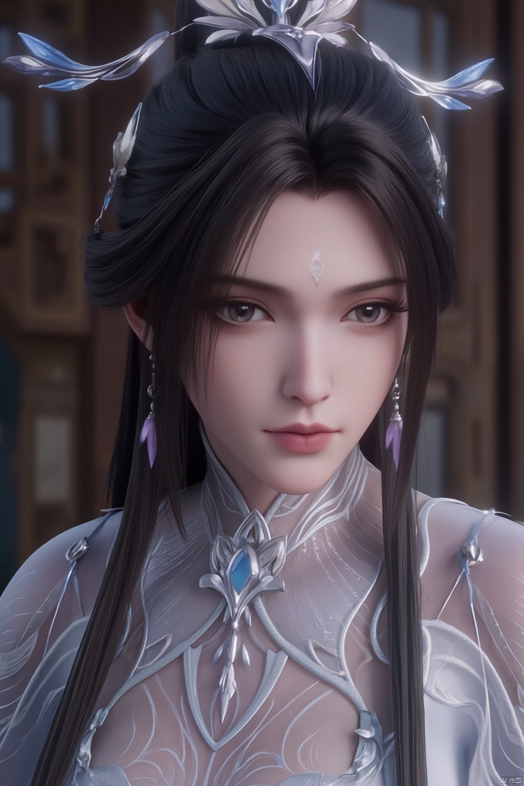  (masterpiece, top quality, best quality, official art, beautiful and aesthetic:1.2),1girl, solo, hair ornament, jewelry,hanfu dress, earrings, chinese clothes, brown hair, ribbon, hanfu, (big breasts:1.89),,Xluxueqi,XAerith,Xyuanyao