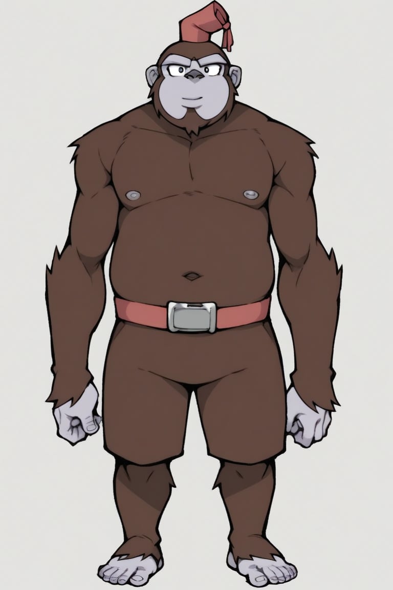 score_9, score_8_up,score_7_up, anime origin, bobo haha,Chimpanzee, full body,Standing facing viewer,front view