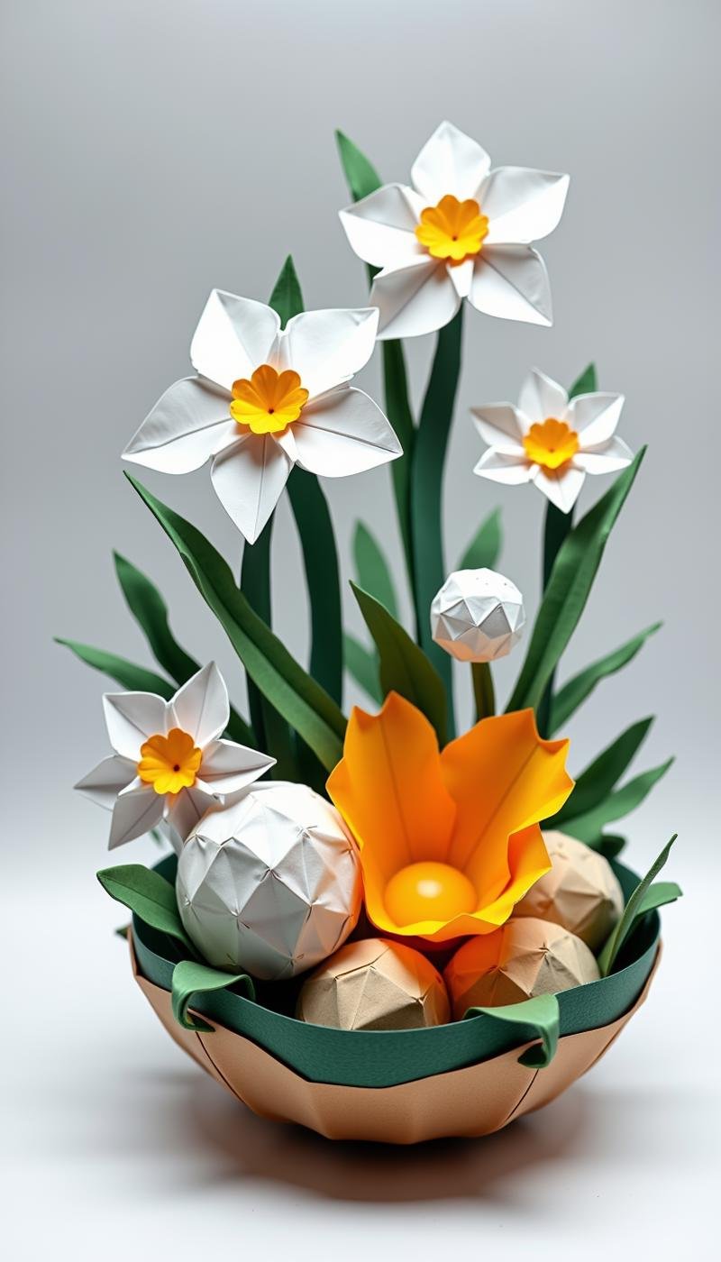 <lora:PaperStyleFlux:0.75>Made out of paper, a PaperStyle egg, papercraft, crumpled paper