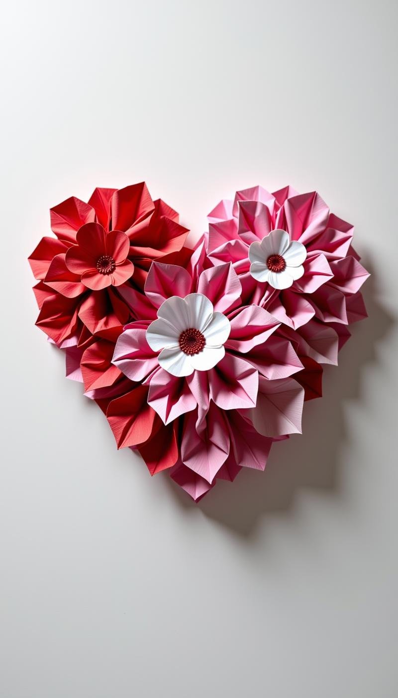 <lora:PaperStyleFlux:0.75>Made out of paper, a PaperStyle heart, papercraft, crumpled paper