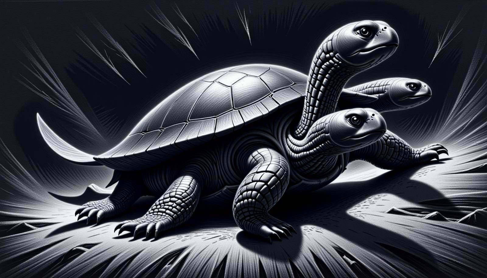 <lora:DarkCharcoalFlux:1> turtle