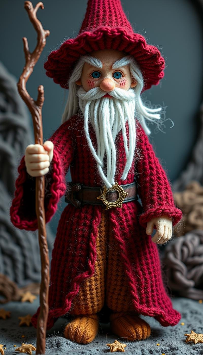 Made out of wool a wizard