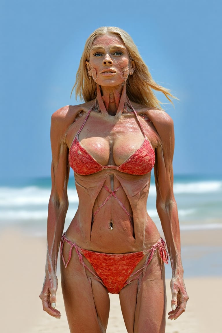 A plastinate wearing bikini at the beach