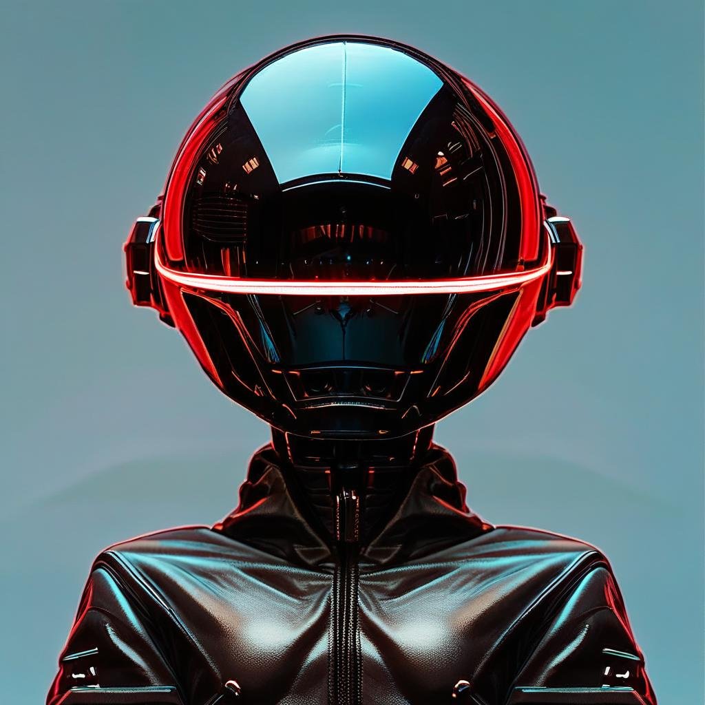 score_9, score_8_up, score_7_up, score_6_up, score_5_up, score_4_up,hwm punk 1 person, neon light on helmet, reflective metal helmet , cyborg neck, leather jacket, solid background, illustrated cartoon, tag1, tag2