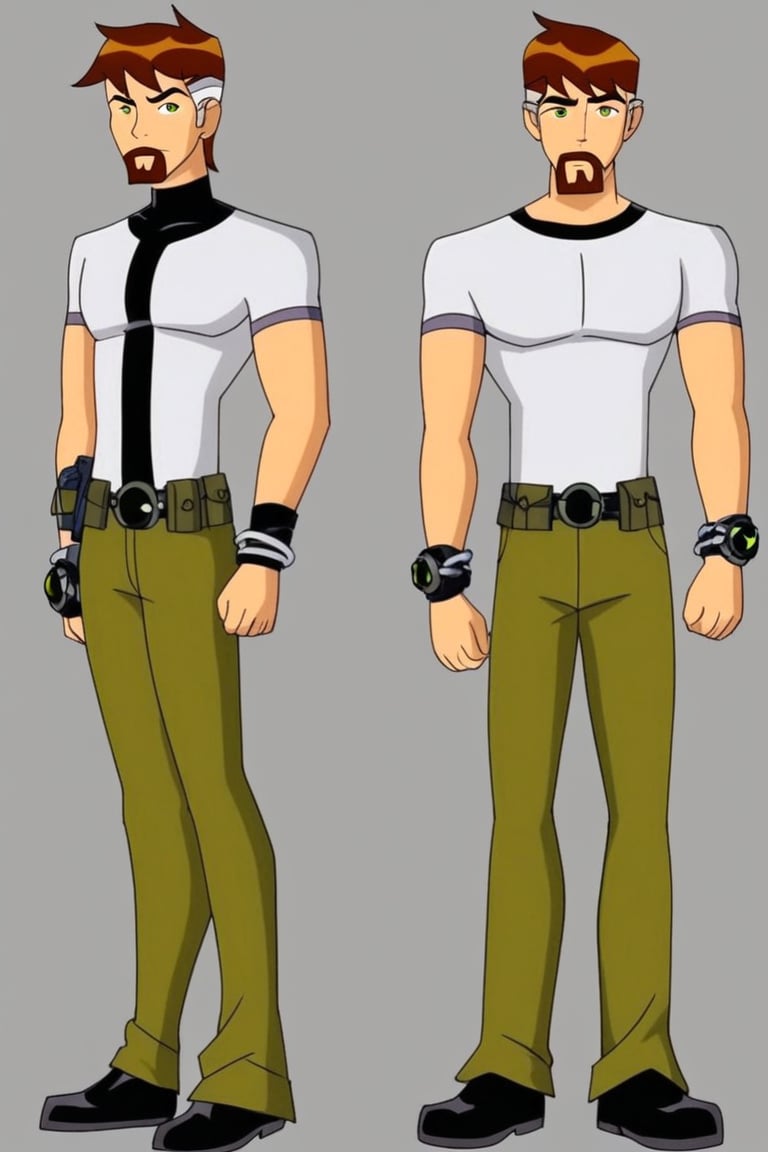 Man male Ben 10,000, In good physical shape, full body,Standing facing viewer,front view