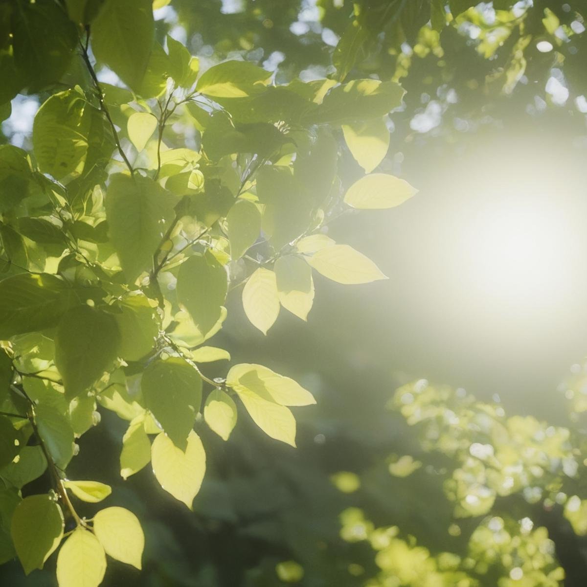 UHD, 4k, ultra detailed, cinematic, a photograph of  <lora:diffused light style:1>A Diffused light of a close up of a tree with leaves,outdoors,day,blurry,tree,no humans,depth of field,leaf,sunlight,plant,nature,scenery,forest,dappled sunlight,green theme , realistic, sharp, detailed, classic, 1970's light style, high-key light style, photography, artistic, perfection, diffusion, diffused, soft light, glow, bright, contrast, highlights, halo, glowing ambient light, colorful, cinematic, filmic, high quality photo, diffused light style, epic, beautiful lighting, inpsiring