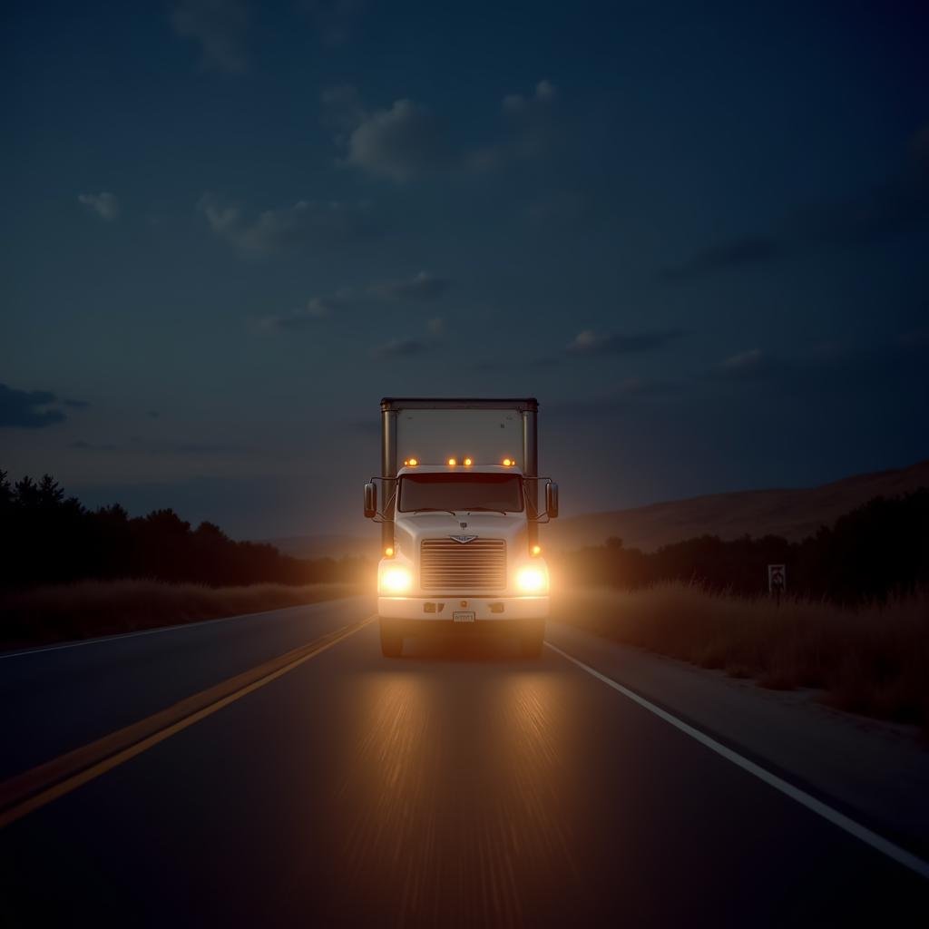 <lora:diffused light style v1:1>A Diffused light of a white truck driving down a road at night,outdoors,sky,no humans,glowing,ground vehicle,scenery,motor vehicle,sunset,sun , realistic, sharp, detailed, classic, 1970's light style, high-key light style, photography, artistic, perfection, diffusion, diffused, soft light, glow, bright, contrast, highlights, halo, glowing ambient light, colorful, cinematic, filmic, high quality photo, diffused light style