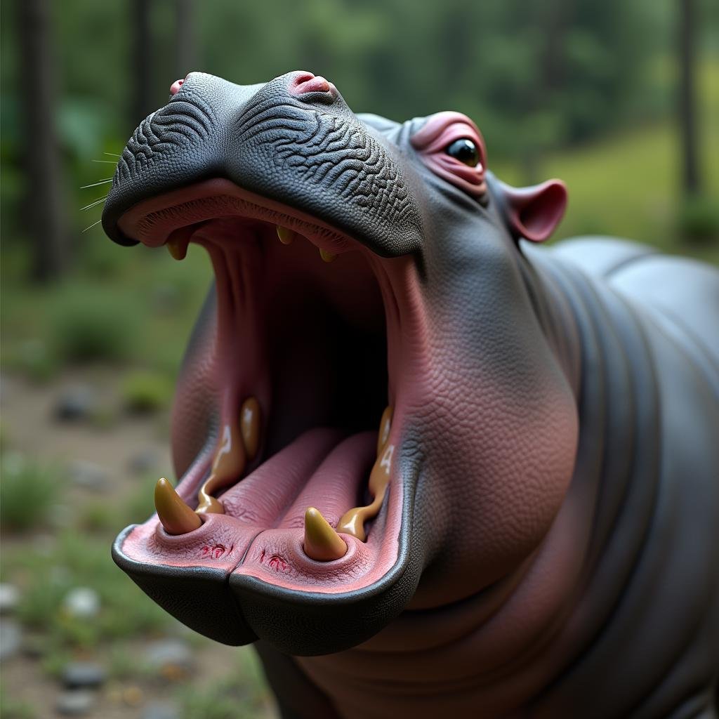 <lora:detailed skin pore style v2:1> Contrast:1A cinematic skin texture style still image of a hippo with its mouth open and its mouth wide open, detailed wrinkles, skin tags, perfect skin tone color, stretch marks, hyperrealism, realism, unrealengine, realistic, detailed skin pore, film still, still photography style, sharp style, detailed style, perfect style, perfection style, Kodak film skin color tone style, fujifilm skin tone color style, professional photography style, skin textured, skin texture style, perfect face, perfect mouth, perfect nose, perfect lips, perfect eyes, perfect ears, perfect skin, perfect skin pores, perfect body, perfect hair, very detailed skin pores, perfect skin texture style, solo, outdoors, signature, blurry, no humans, blurry background, animal, monster, alien, open mouth, teeth, day, animal focus, dinosaur, photorealistic