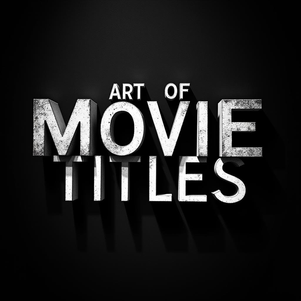 <lora:text title style v1:1>A perfect text title, of an epic black and white photo of text says, "art of movie titles", movie themed, sharp, detailed, epic cinematic image