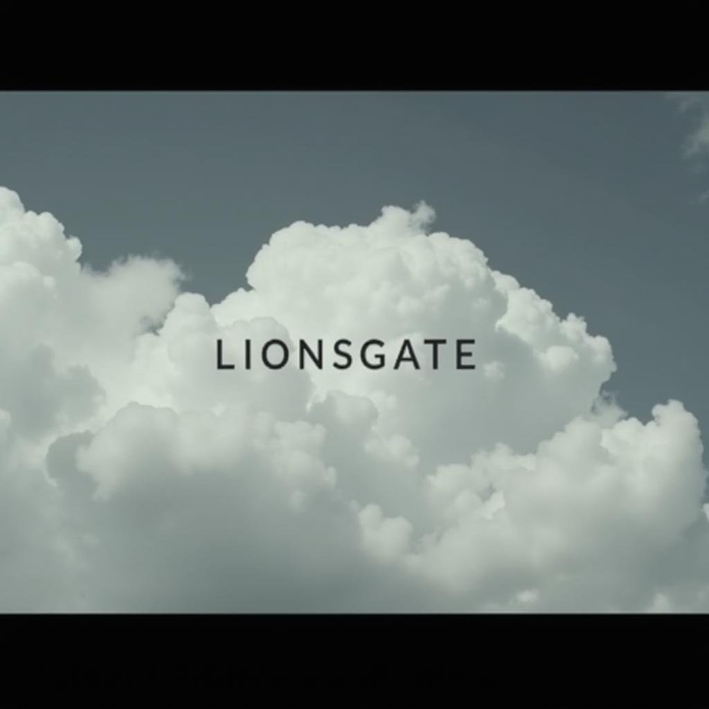 <lora:text title style v1:1>A perfect text title of a picture of a cloudy sky with the word lionsgate, movie themed, sharp, detailed, epic cinematic image, artistic style, creative style, perfection, cinematic style, detailed text style, Kodak, 35 mm film style, widescreen, cinematography technique style, Hollywood movie title style, perfect text title style, outdoors, sky, cloud, english text, no humans, cloudy sky, scenery, black border, monochrome, copyright name, letterboxed