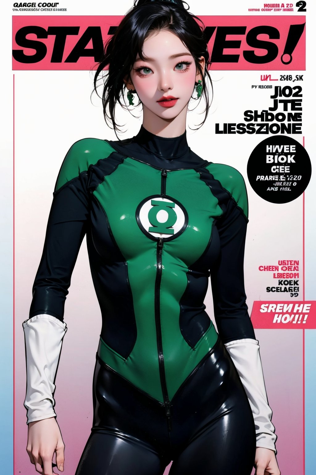 1girl, thigh up, looking at viewer, ((green lantern costume, magazine cover, )) hairstyle, detailed clothes, ultra detailed, profesional lighting, hairstyle, 2D artstyle,



johyun, wyntracy, hine, hakil, htt, chimai, sim, yuong01, sana, QA, aespakarina, huondey,kn,jisoo,powergirl2,