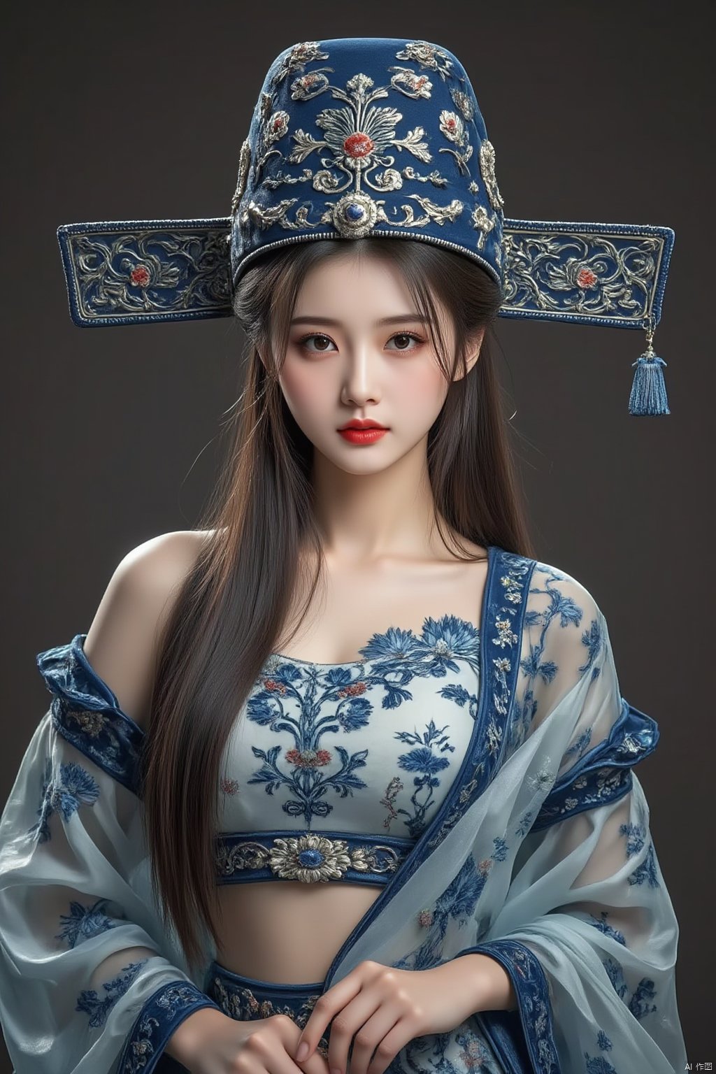 1women,hat,Chinese clothes,portrait