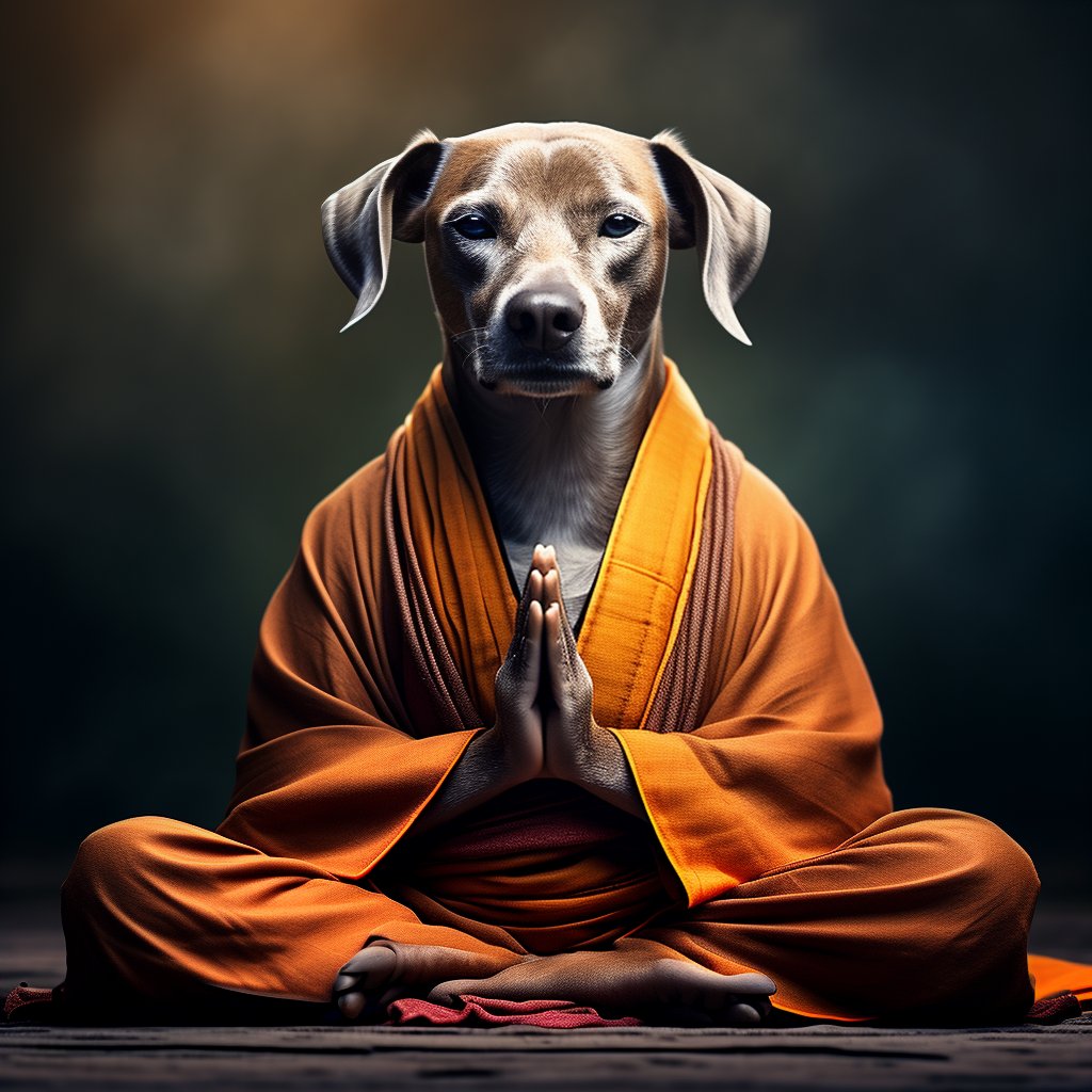 A dog that has been meditating all the time