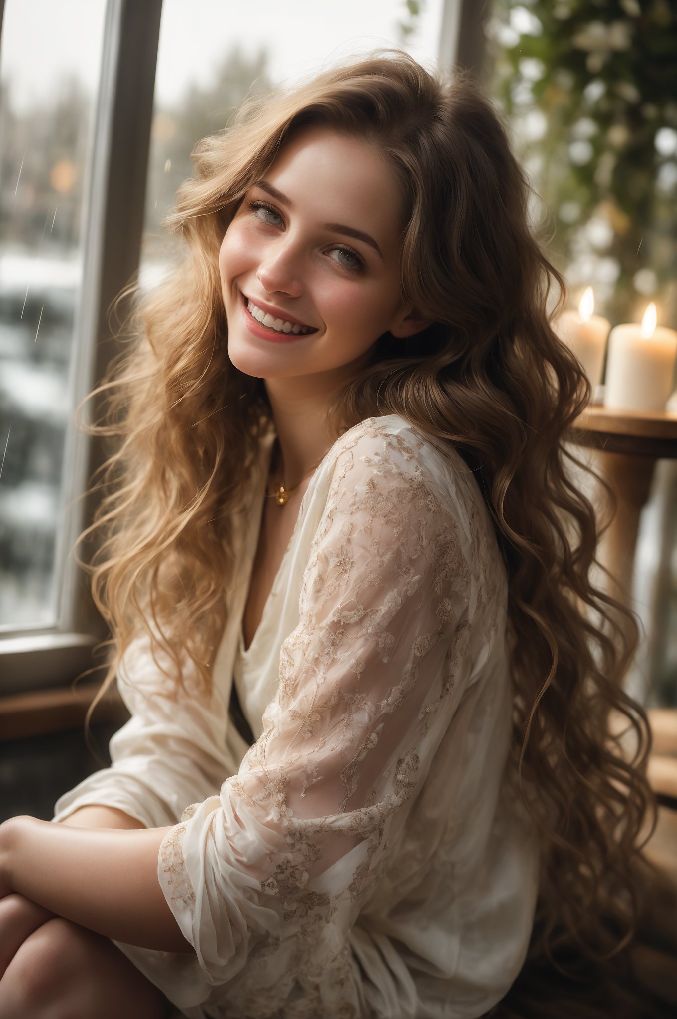 
extremely innocent angelic face, smirk, ukraine teen, wild hair, sitting leg over leg, dressed in pink, she smile like gentle love goddess, very long tresses, golden hair, brown hair, expressive face ((((seductive pose)))) she loves it so much. in chic bedroom, phenomenal image, too good, did you see it? i can't believe how good this is quality, sharp, perfect, beautiful, female, ultrarealistic, soft lighting, 8k, cheerful,laughing,clever naughty smile,,long sleeves, she smile like gentle love goddess,very long tresses,black hair,brown hair,expressive face, stunningly beautiful young girl,(((extremely innocent face ))),wild hair,((best quality)),((masterpiece)),(detailed),, highly ornate body jewelry, raw, photorealistic, real, perfect skin, real skin, realistic photo of a 1girls, , , voluptuously   extremely innocent face, divine eyes, ;,  

 (((full body view:1.2))), stunningly beautiful (((extremely innocent face ))), wild hair, ((best quality)), ((masterpiece)), (detailed),  shirt,, highly detailed HDR photo, 8k quality, best quality, high resolution ultra photorealistic, high definition, highly detailed photo, photon mapping, dynamic angle, professional lighting, highly detailed face and body,expressive eyes, perfectly detailed face, smile, gorgeous face, real skin details, soft skin, looking at viewer, raw, photorealistic, real, perfect skin, real skin, realistic photo of a mid body shot, , extremely innocent face, very beautiful, cheerful, laughing, clever naughty smile, , she is dressed, she smile like gentle love goddess, very long tresses, golden hair, brown hair, expressive face, divine eyes,, Wide-angle view of a pretty fashion model looking at the camera, expressing a complaint as if it's our fault, sad and thoughtful, sipping coffee in a dark, cozy coffee shop with rain outside, vibrant ambience, lively atmosphere, adorned with fairy lights and candles, captured in photorealistic detail with real skin textures, soft lighting, and presented as an absurdres masterpiece. , flowers,  ,1