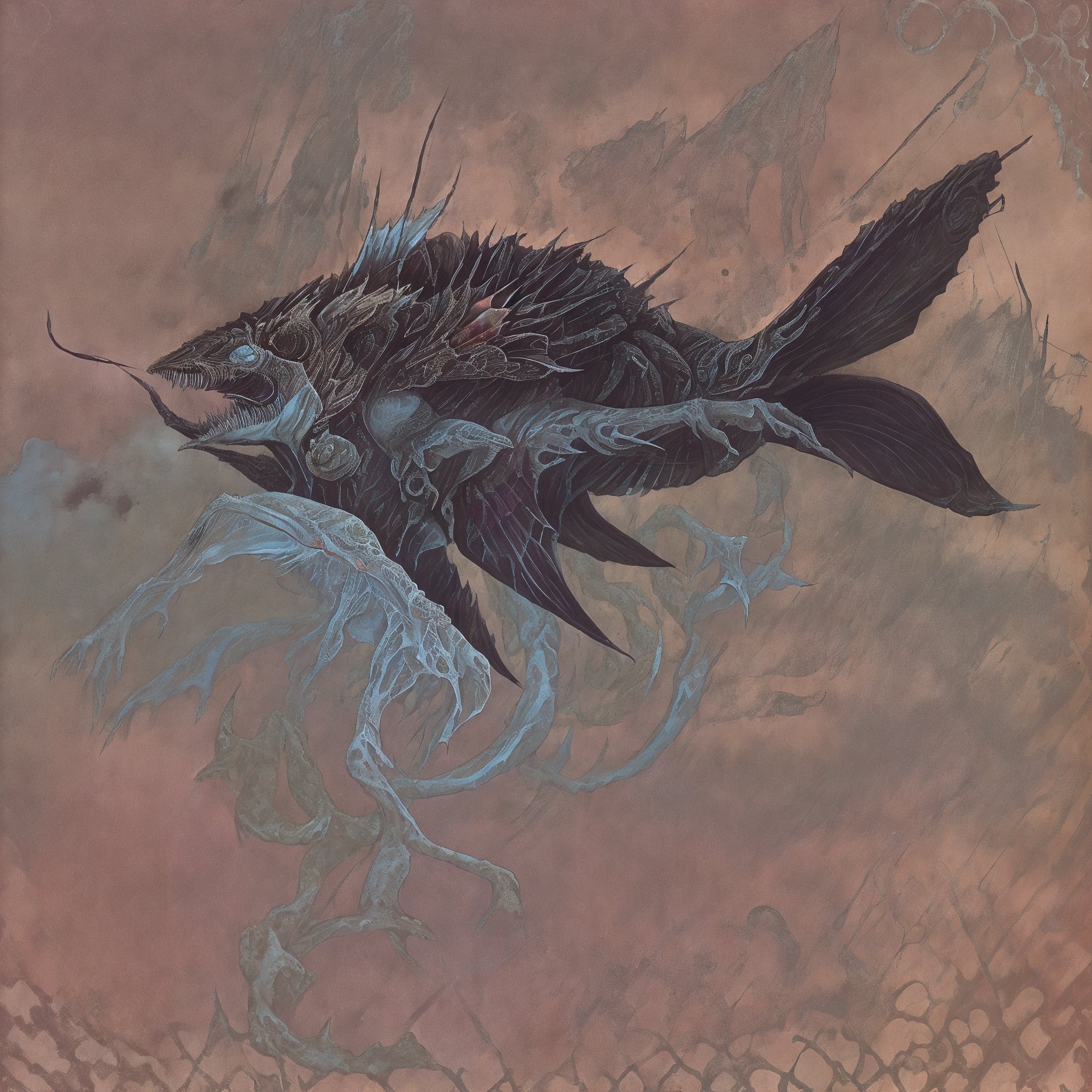 fish , biomechanical monster