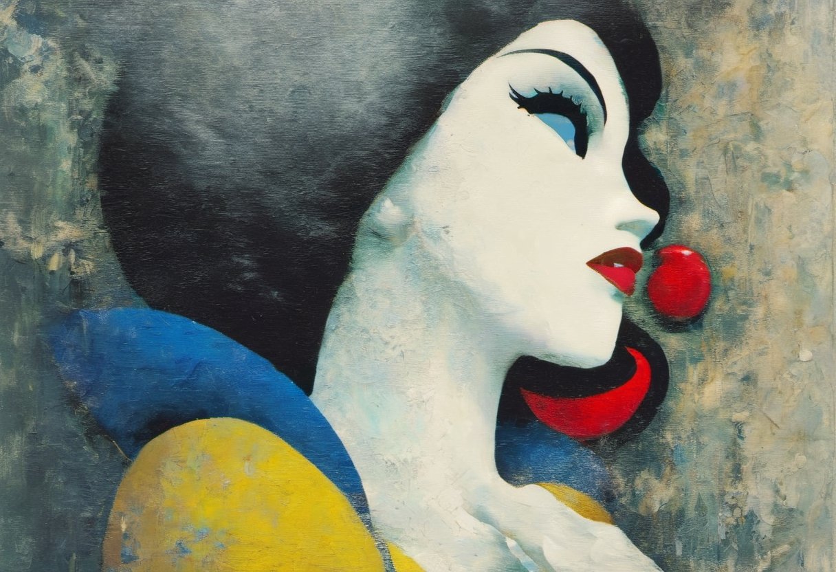 MoDernart, abstract upper body image of Snow White