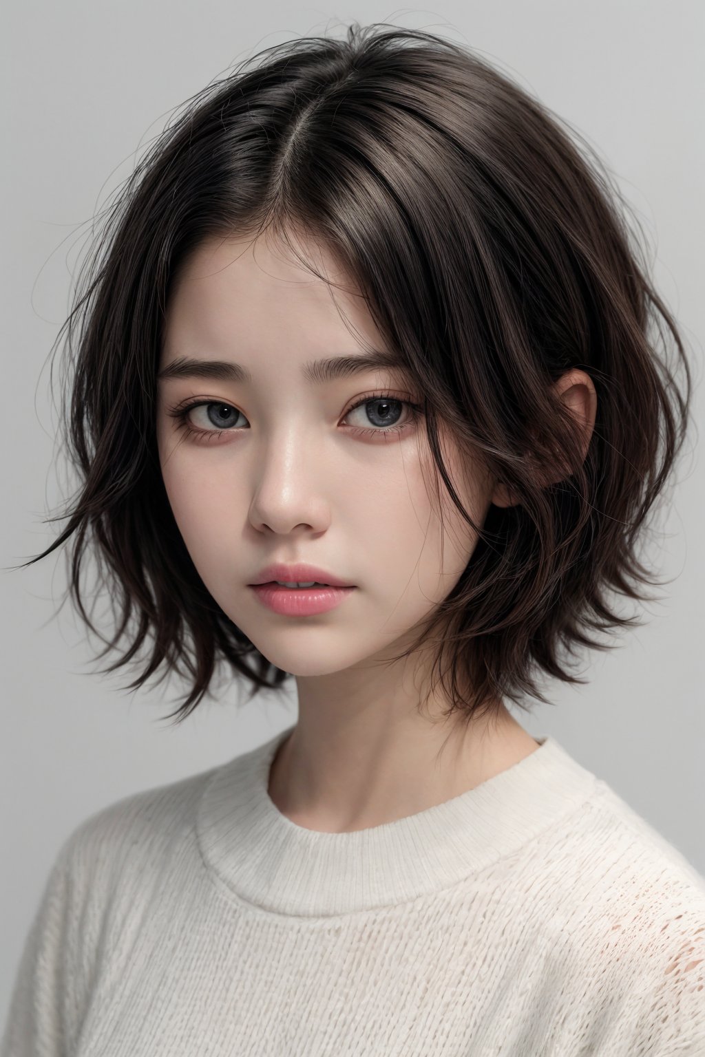 1 girl, Detailedface, portrait, short hair