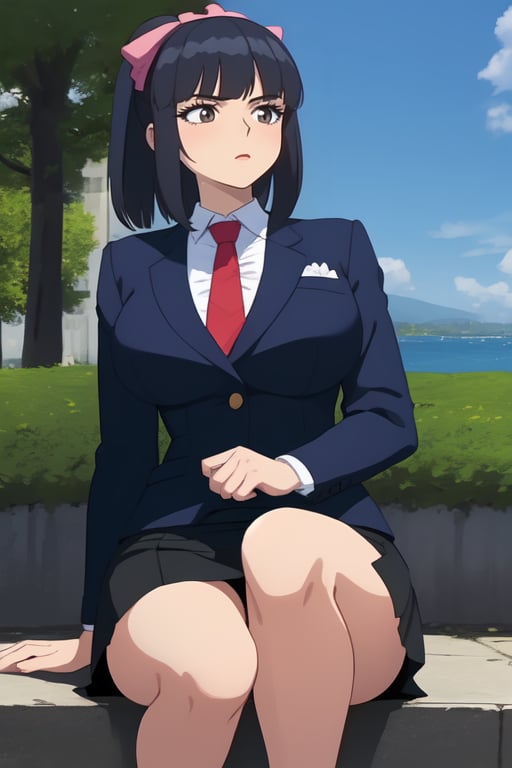 Agatha, suit, skirt, summer weather, masterpiece, highres