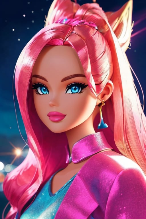  barbie con ropa de goku,hermosa cara, ojos perfectos, super saiyan , {{{masterpiece}}}, {{{best quality}}}, {{{ultra-detailed}}}, {cinematic lighting}, {illustration}, 1girl,