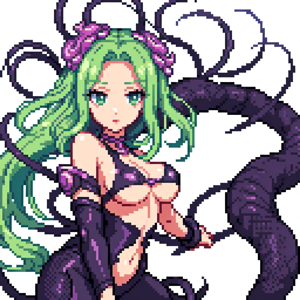 python medusa girl green hair
