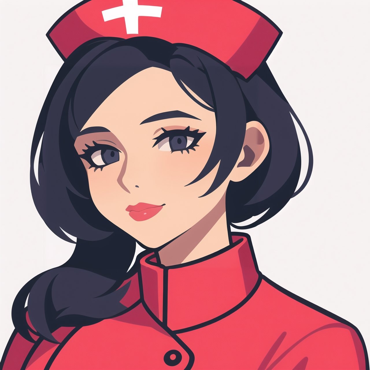 coloredic0n icon, lady nurse, portrait,