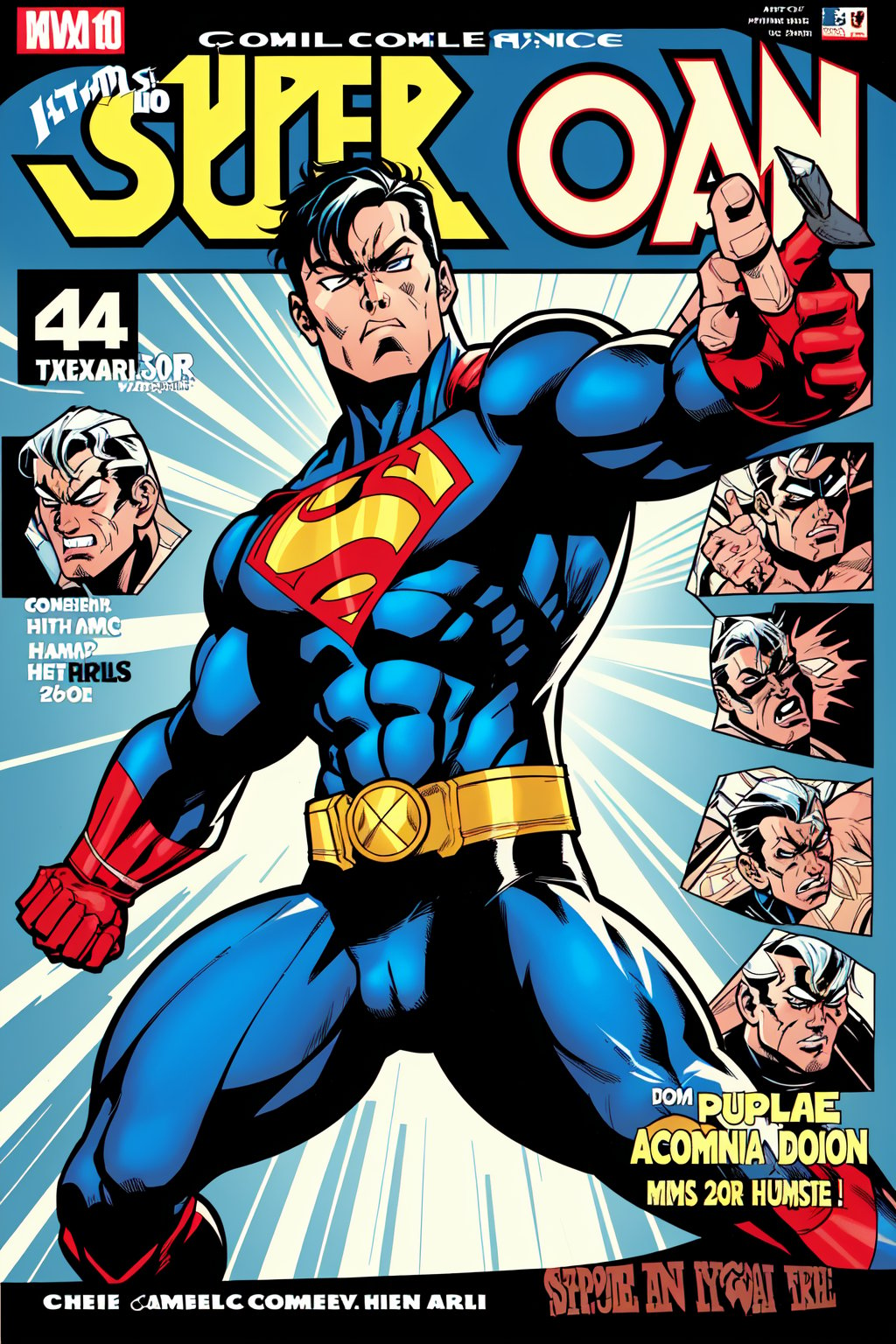 a comic cover of a super hero in a action pose in comic style