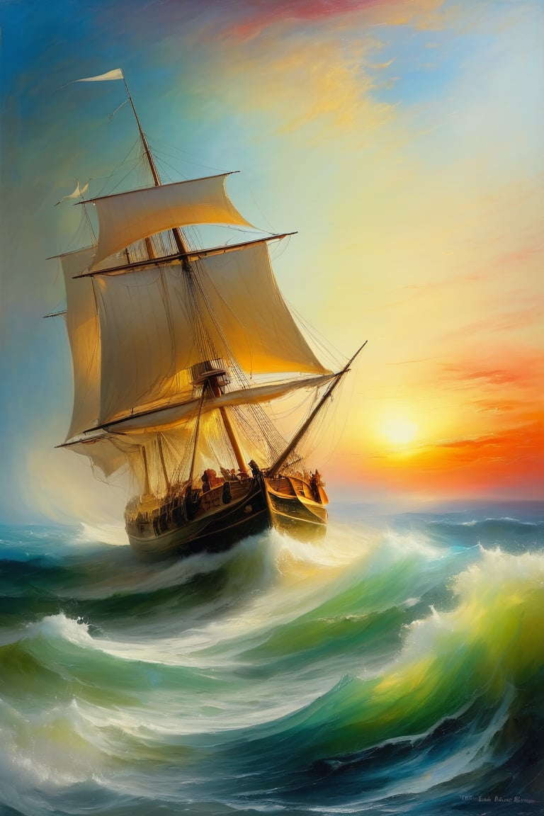 , artwhmscl, romantic art, William Turner, vibrant colors, sailor boat
,    Arttrttrt   mad-thrdpnt  