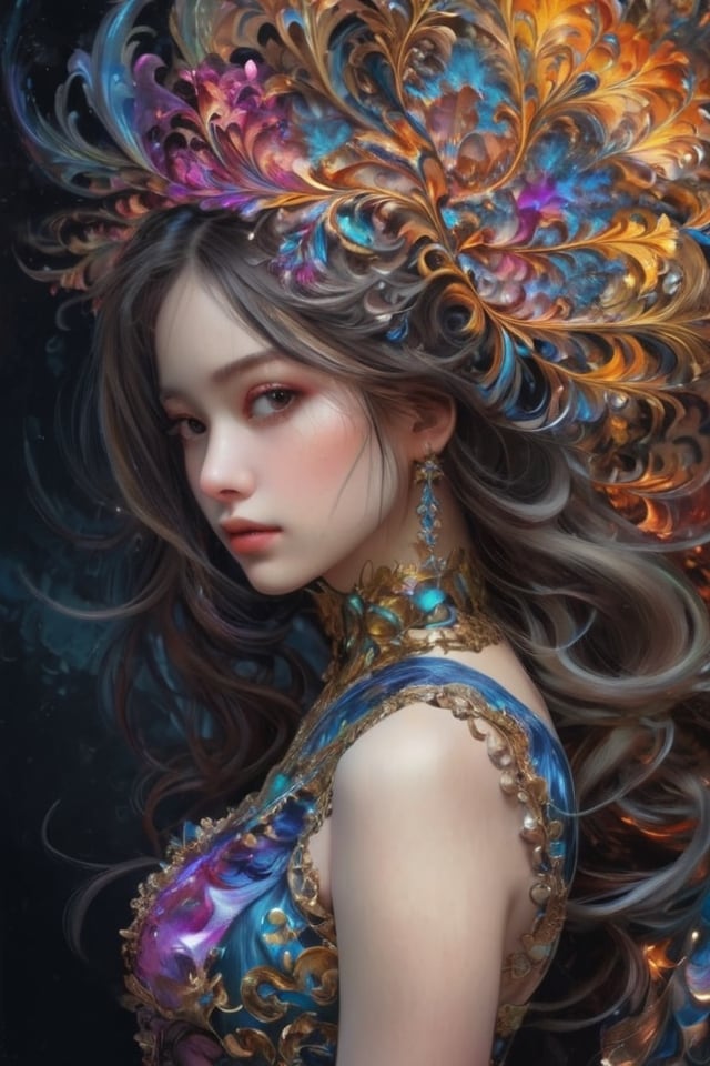 (masterpiece, top quality, best quality, official art, beautiful and aesthetic:1.2), (1girl), extreme detailed,(fractal art:1.3),colorful,highest detailed