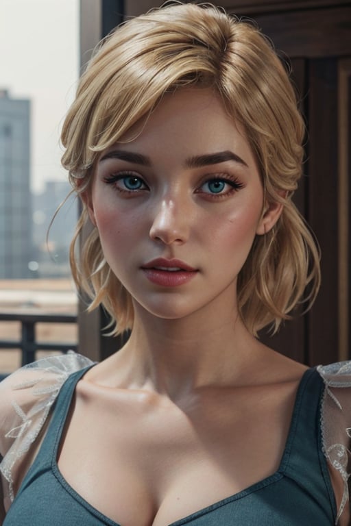 Cinderella, blonde hair, beautiful green eyes, perfect breasts, sagging chest, huge chest, soft natural lighting, smooth soft skin, symmetrical, natural skin texture, soft lighting, detailed face, photo realism, soft pastel colors sparkling, looking into camera, photorealistic painting, sharp focus, 8k, perfect composition, trending on artstation, award-winning photograph, unreal engine 5, cinematic smooth, intricate detail, studio photo, highly detailed. simple background.