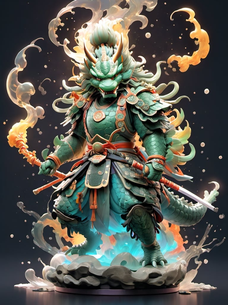 ((high quality)), ((excellent details)),samurai crocodile, with huge sword, mythical aura around him, starry shattered space, colorful